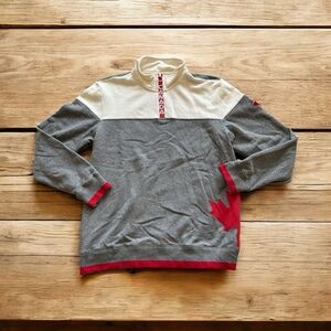 Northern Souvenirs Canada Red, Gray, & White Men’s Size XL Quarter Zip W/ Leaf